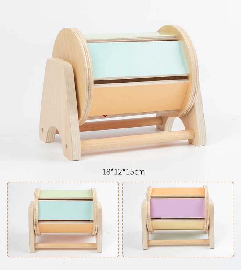 New Montessori Macaroon Color Spinning Drum Match Coin Box Permanent Box Round Rectangular Box Kids Sensory Toys for Baby Gifts