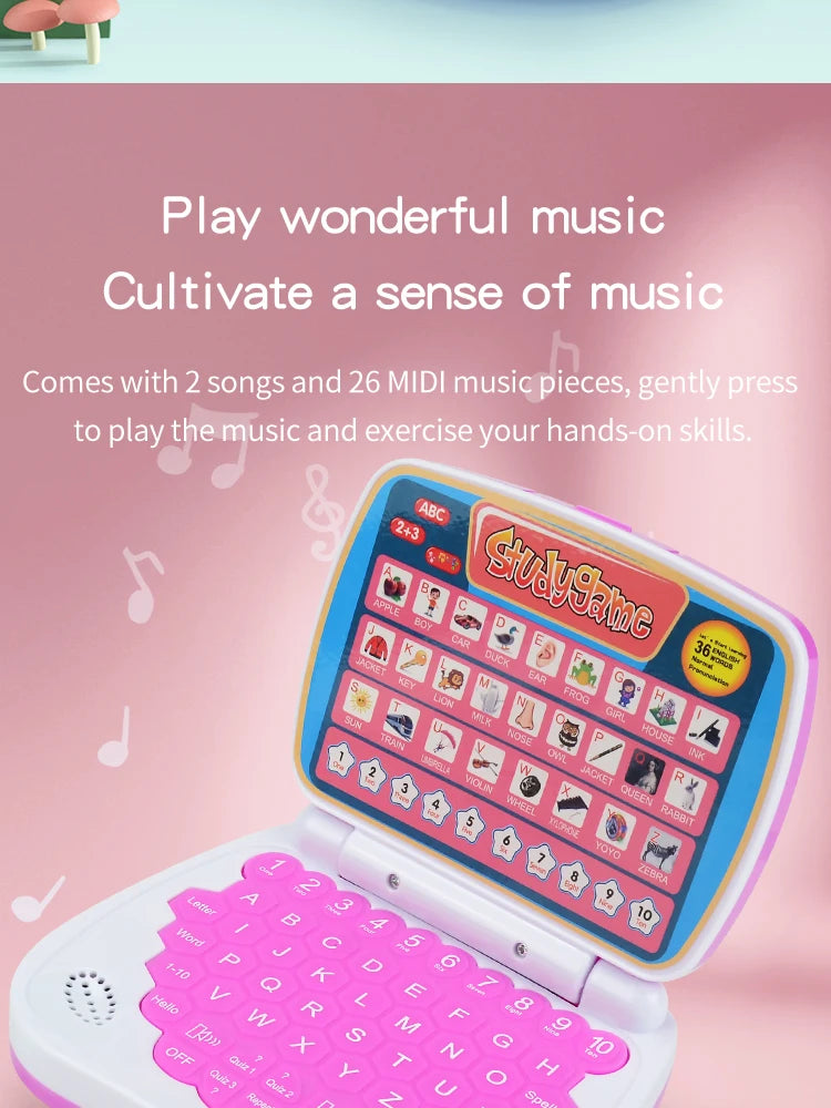 English Learning Laptop Toy – ABC, Numbers & Music for Kids 3+