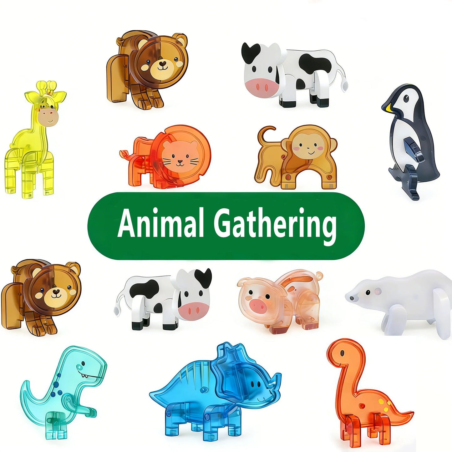 Magnetic Tile Animal Accessories – Mini Animal Puzzle Add-Ons for Kids