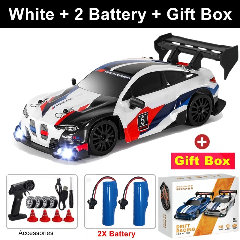 4WD RC Drift Car – GTRPRO 1:24 Scale Racing Car with LED Lights
