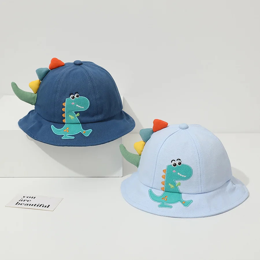 Kids Dinosaur Bucket Hat – Cotton Sun Protection Hat for Boys & Girls Ages 1–4