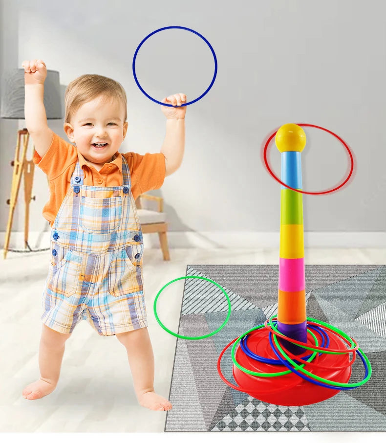 Ring Toss & Stacking Tower Game for Kids