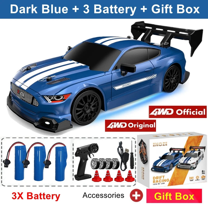4WD RC Drift Car – GTRPRO 1:24 Scale Racing Car with LED Lights