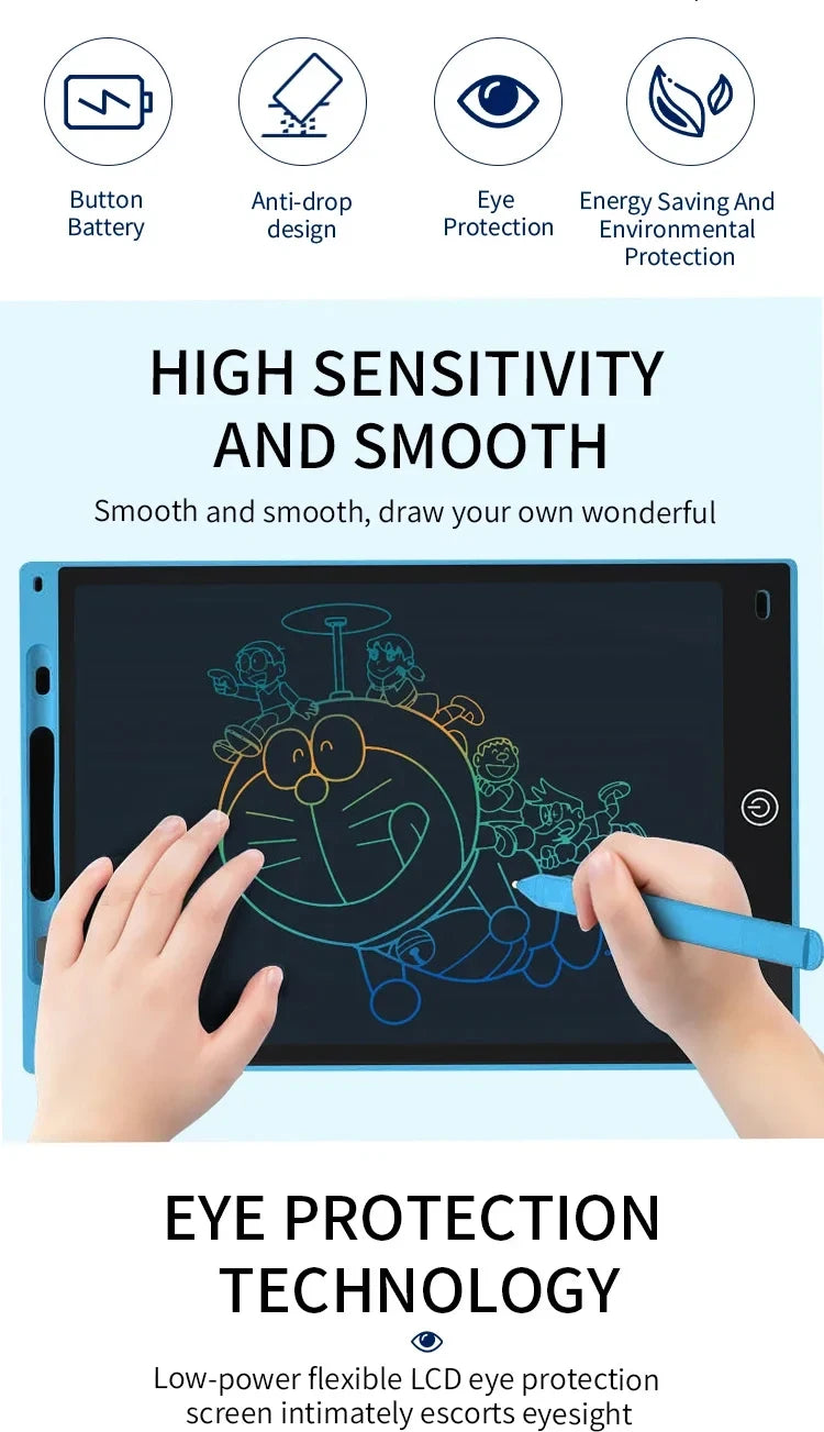 10inch LCD Color Doodle Drawing Board Handwriting Pad Electronic Writing Blackboard Birthday/Back-to-School Gift Educational Toy
