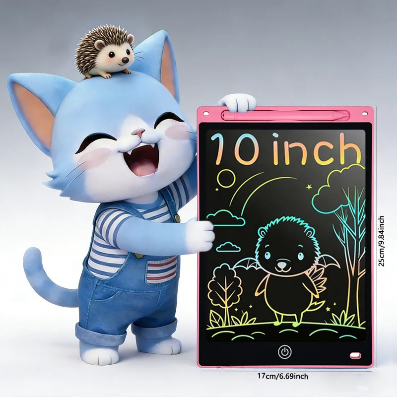 10inch LCD Color Doodle Drawing Board Handwriting Pad Electronic Writing Blackboard Birthday/Back-to-School Gift Educational Toy