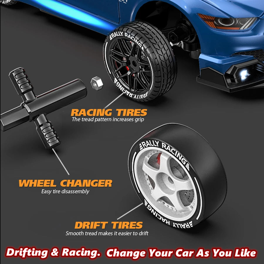 4WD RC Drift Car – GTRPRO 1:24 Scale Racing Car with LED Lights
