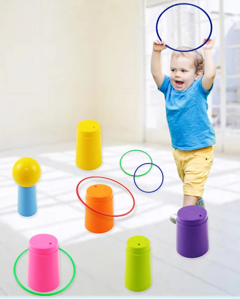 Ring Toss & Stacking Tower Game for Kids