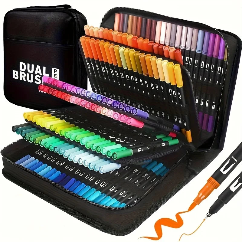 Vibrant Double-Ended Watercolor Markers – 24-Color Art Set