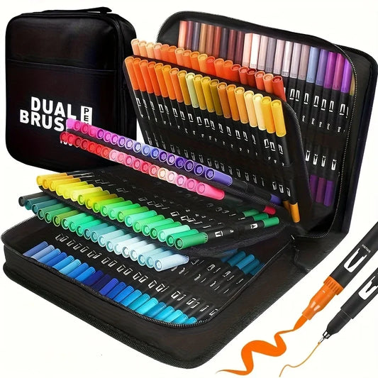 Vibrant Double-Ended Watercolor Markers – 24-Color Art Set