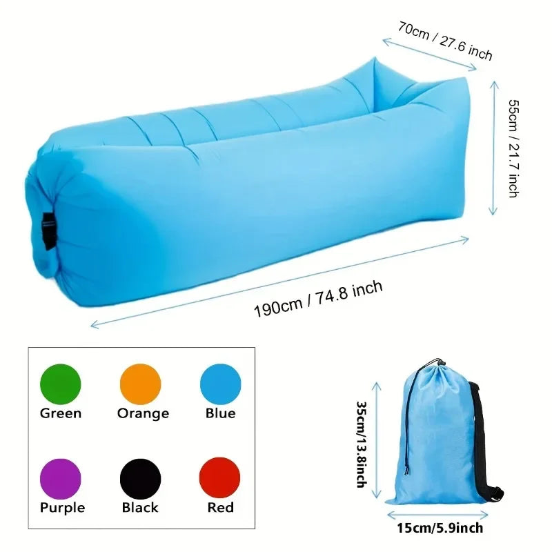 Inflatable Air Sofa Bag – Portable Lounger for Camping, Beach & Festivals