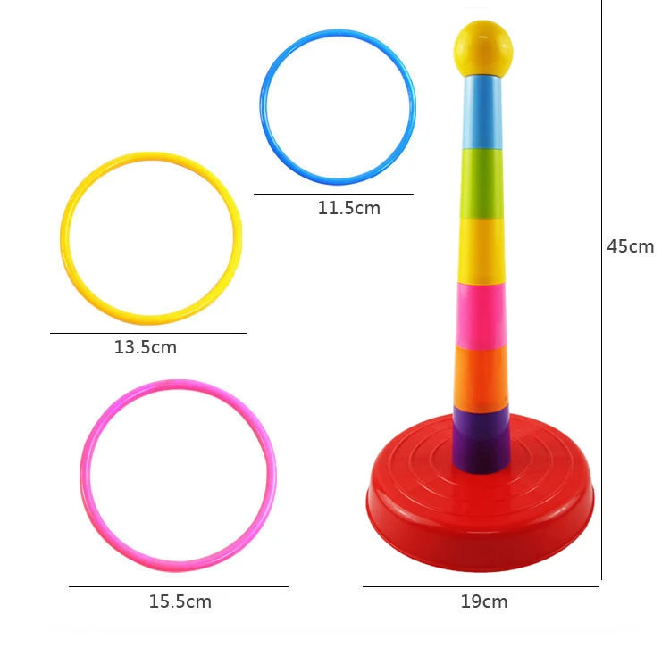 Ring Toss & Stacking Tower Game for Kids
