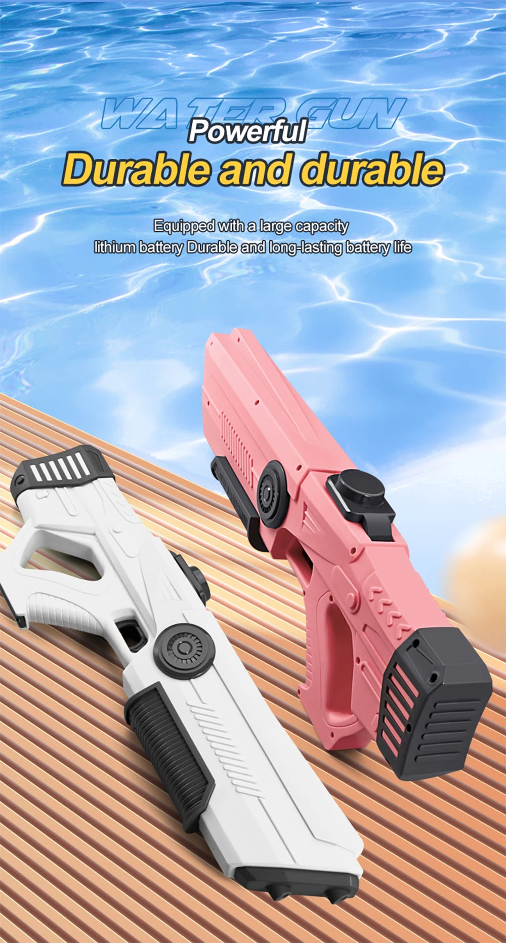 Electric Automatic Water Storage Gun Toys Portable Children Summer Beach Outdoor Fight Fantasy Spray Gun Toys Boy Kid Adult Game