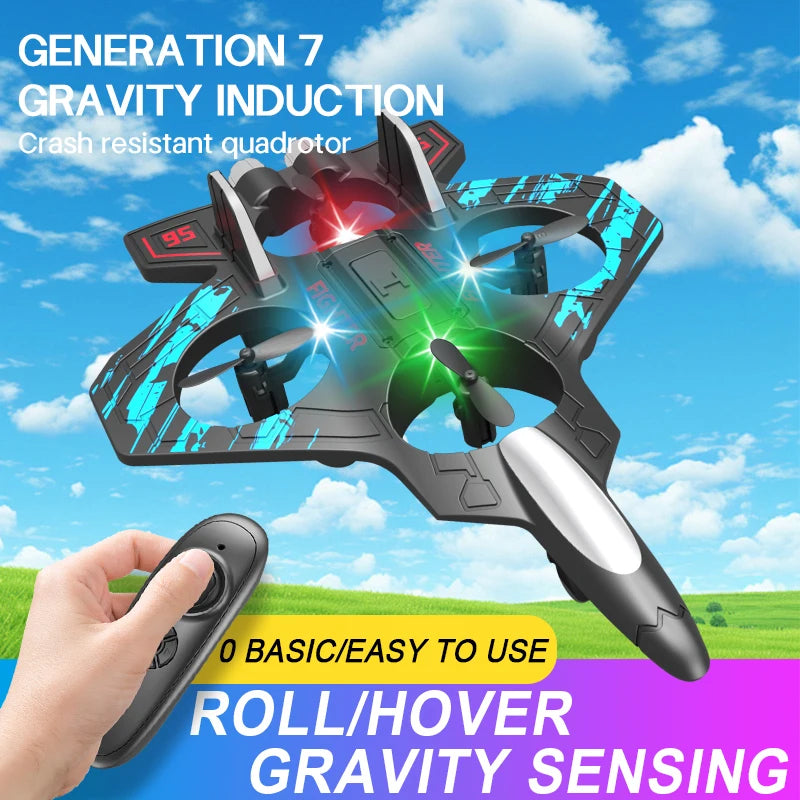 2.4G RC Stunt Helicopter with LED Lights – Foam Glider UAV for Kids & Beginners