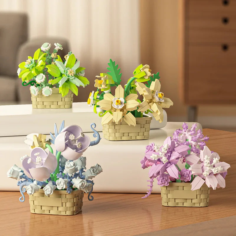 DIY Flower & Plant Building Blocks Set