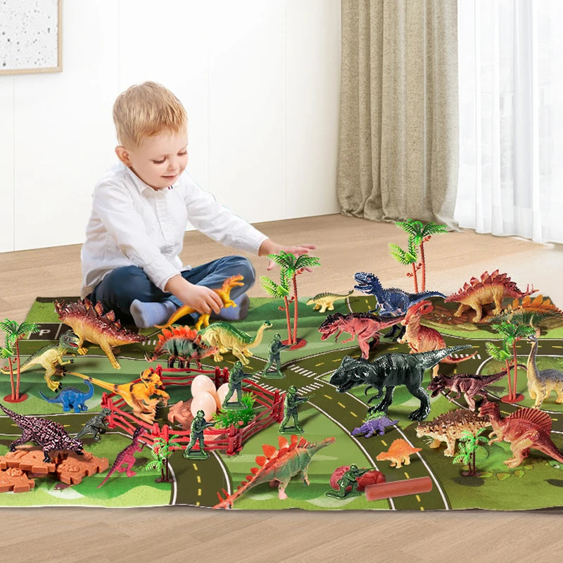 Jurassic Dinosaur World Playset – 46 to 64 Piece PVC Figures & Accessories