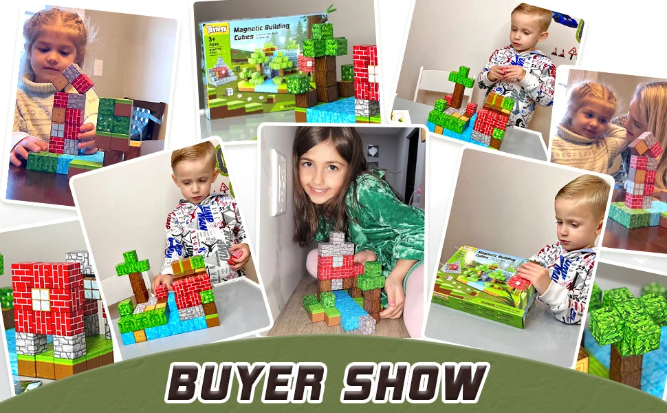 500PCS Magnetic Building Blocks Montessori STEM Educational Sensory Toys Mine World Magnet Cube Gifts For Kids Boys Girls