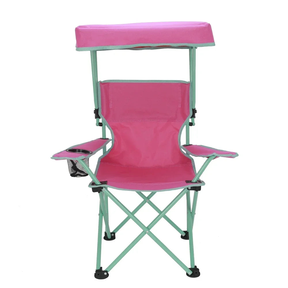Kids Canopy Camp Chair with Adjustable Sunshade & Safety Lock