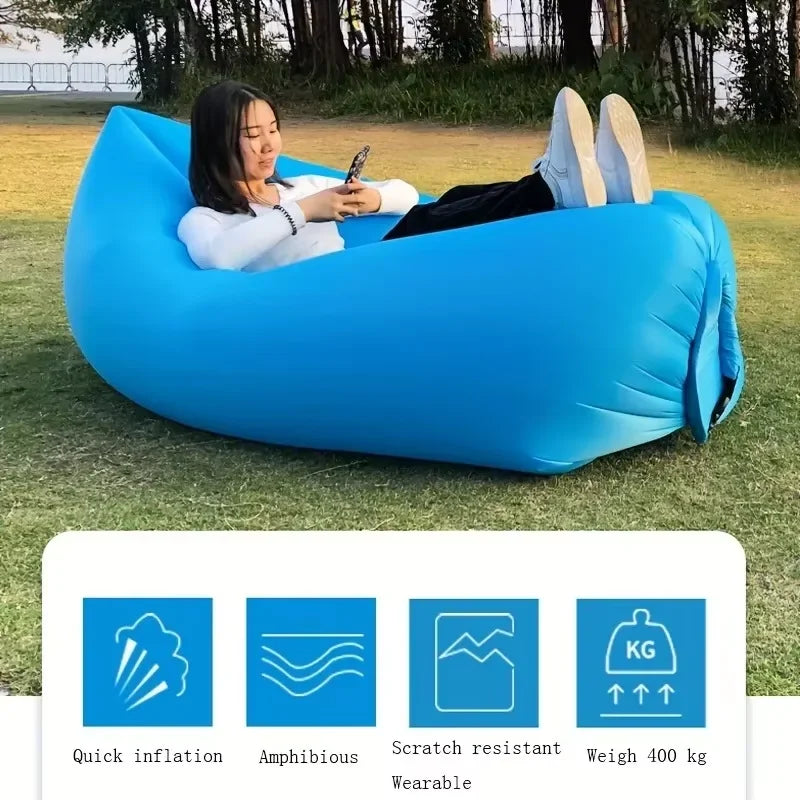 Inflatable Air Sofa Bag – Portable Lounger for Camping, Beach & Festivals