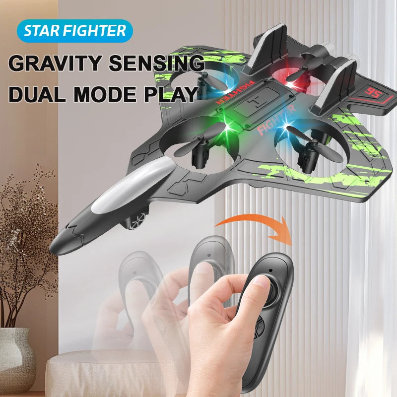 2.4G RC Stunt Helicopter with LED Lights – Foam Glider UAV for Kids & Beginners