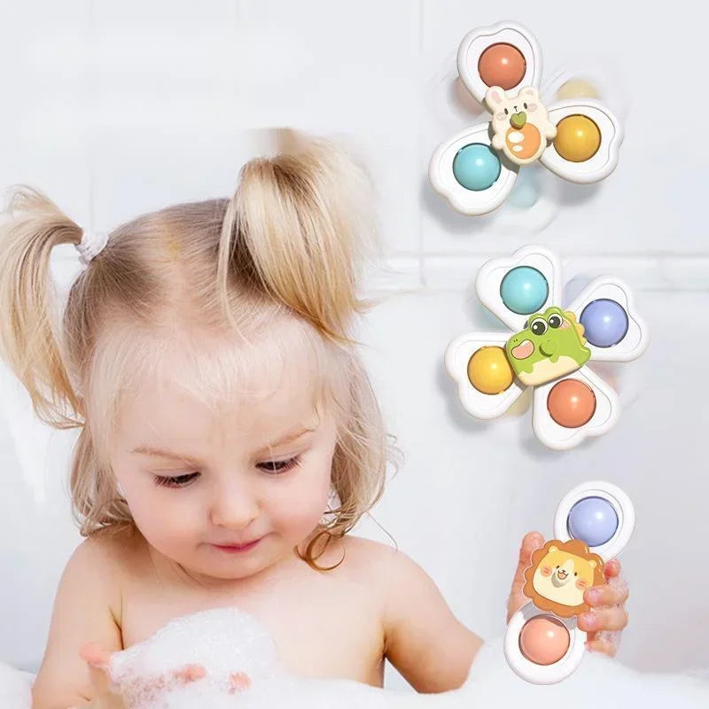 Suction Cup Spinner Toy – Baby Bath Sensory & Stress Relief Set (3-Pack)