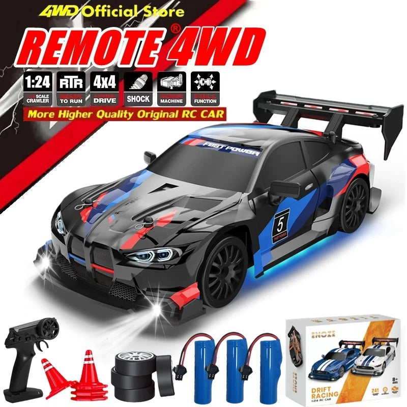 4WD RC Drift Car with LED Lights – 2.4GHz High Speed Off-Road Racing Truck