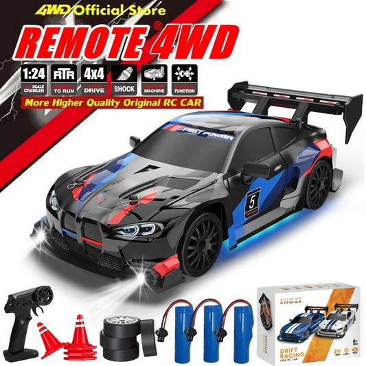 4WD RC Drift Car with LED Lights – 2.4GHz High Speed Off-Road Racing Truck
