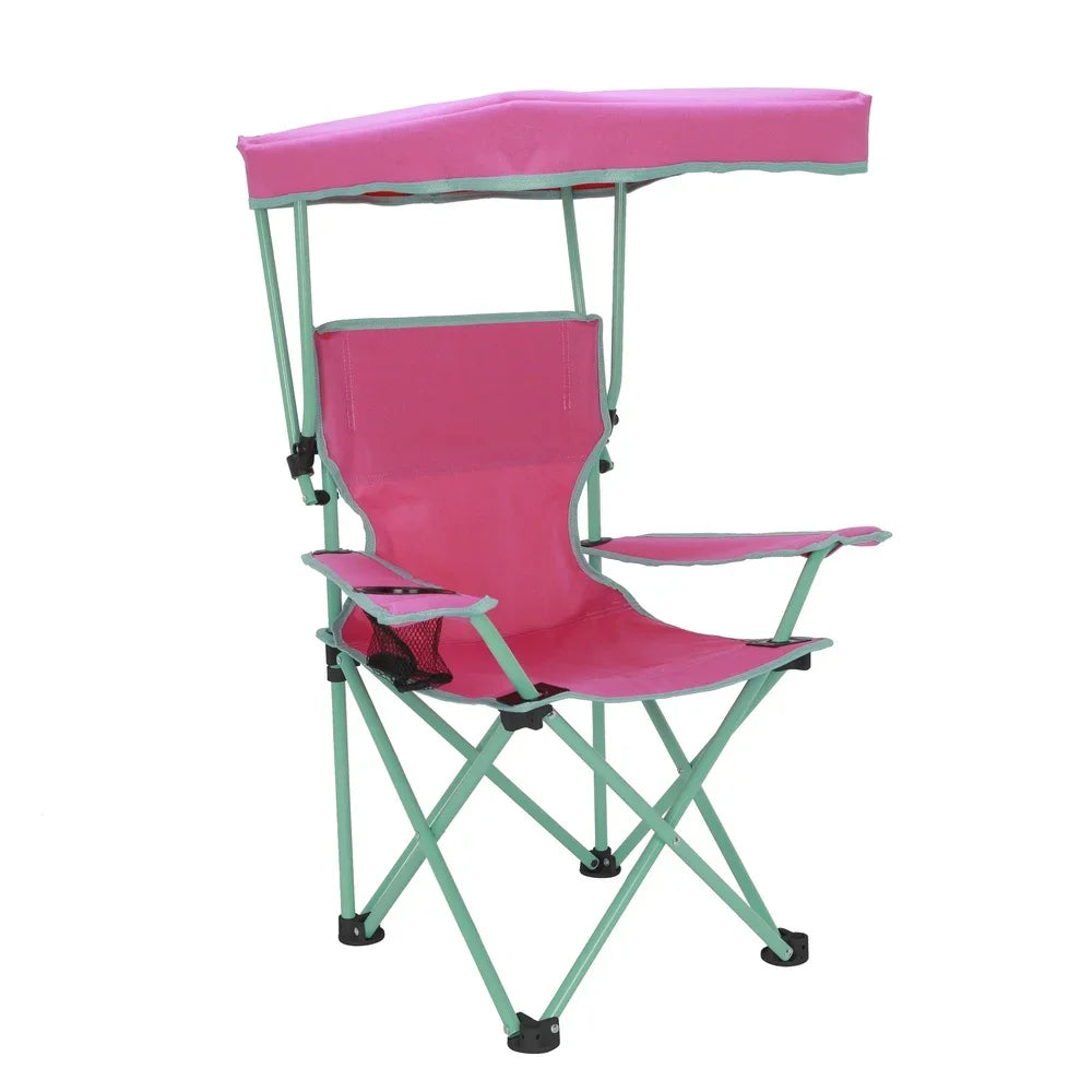 Kids Canopy Camp Chair with Adjustable Sunshade & Safety Lock