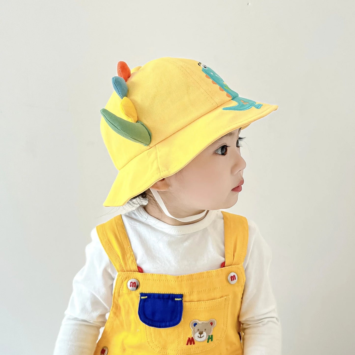 Kids Dinosaur Bucket Hat – Cotton Sun Protection Hat for Boys & Girls Ages 1–4
