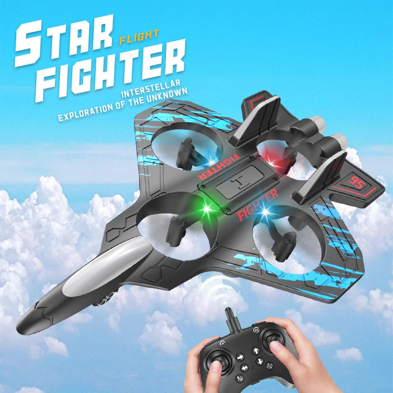 2.4G RC Stunt Helicopter with LED Lights – Foam Glider UAV for Kids & Beginners