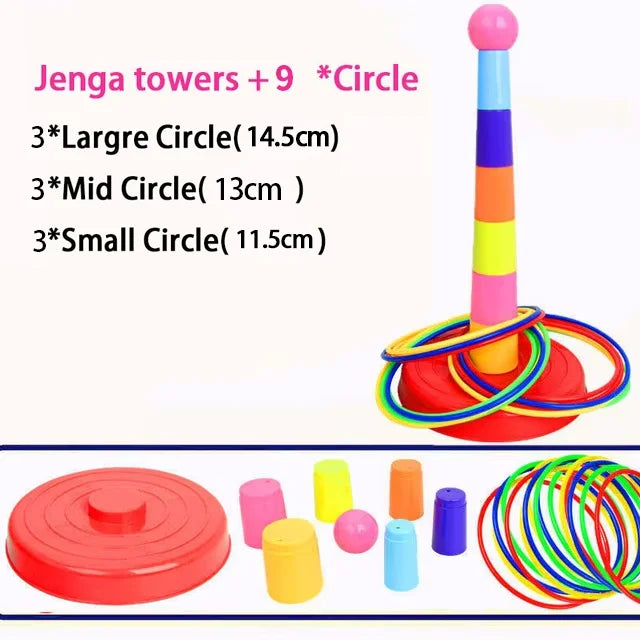 Ring Toss & Stacking Tower Game for Kids