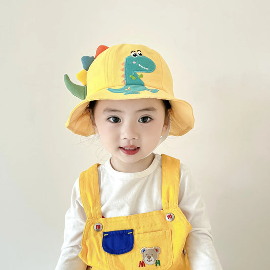 Kids Dinosaur Bucket Hat – Cotton Sun Protection Hat for Boys & Girls Ages 1–4