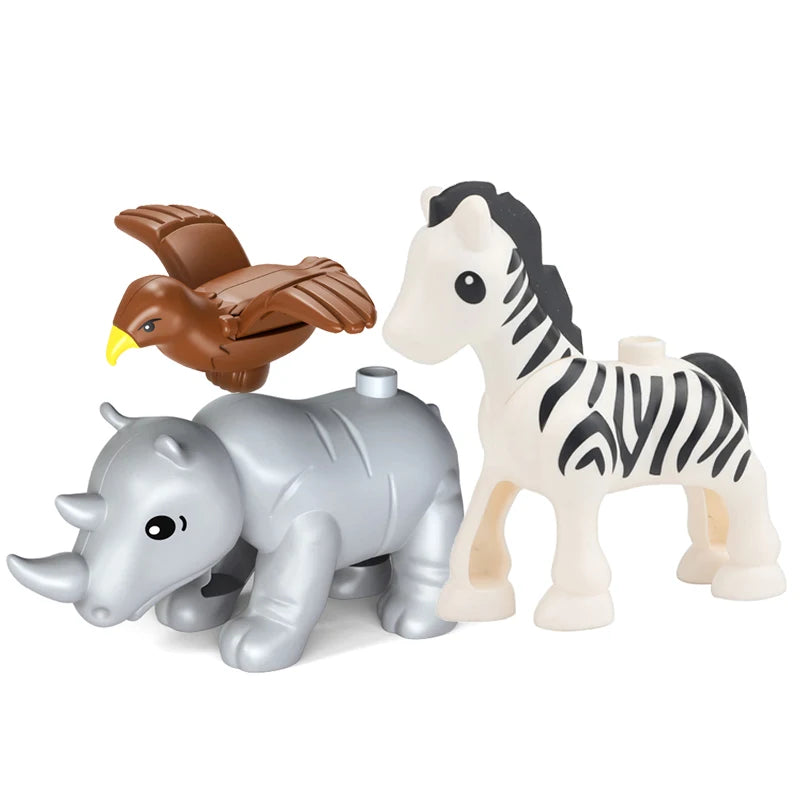 Zoo Animal Building Blocks Set – Compatible with Duplo, Dinosaurs & More