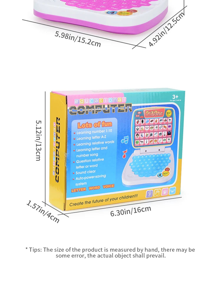 English Learning Laptop Toy – ABC, Numbers & Music for Kids 3+
