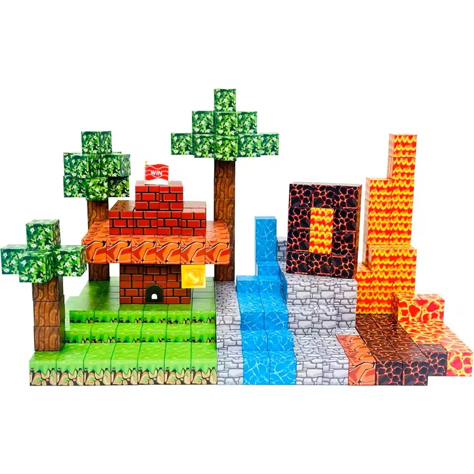 500PCS Magnetic Building Blocks Montessori STEM Educational Sensory Toys Mine World Magnet Cube Gifts For Kids Boys Girls