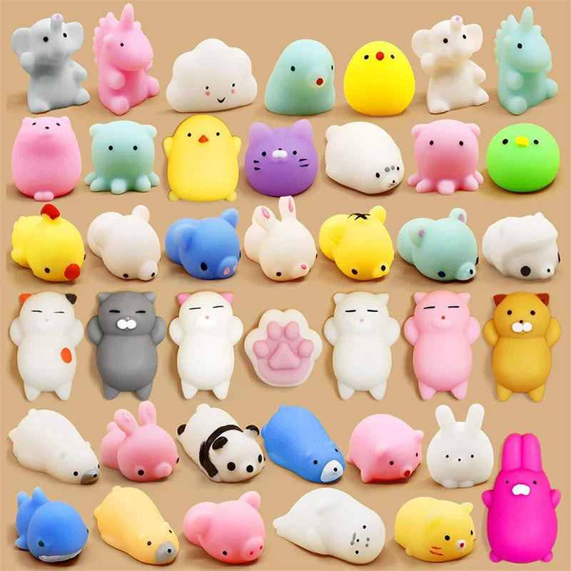 Mochi Squishies Kawaii Animal Toys – Stress Relief Party Favors 5–50 Pack